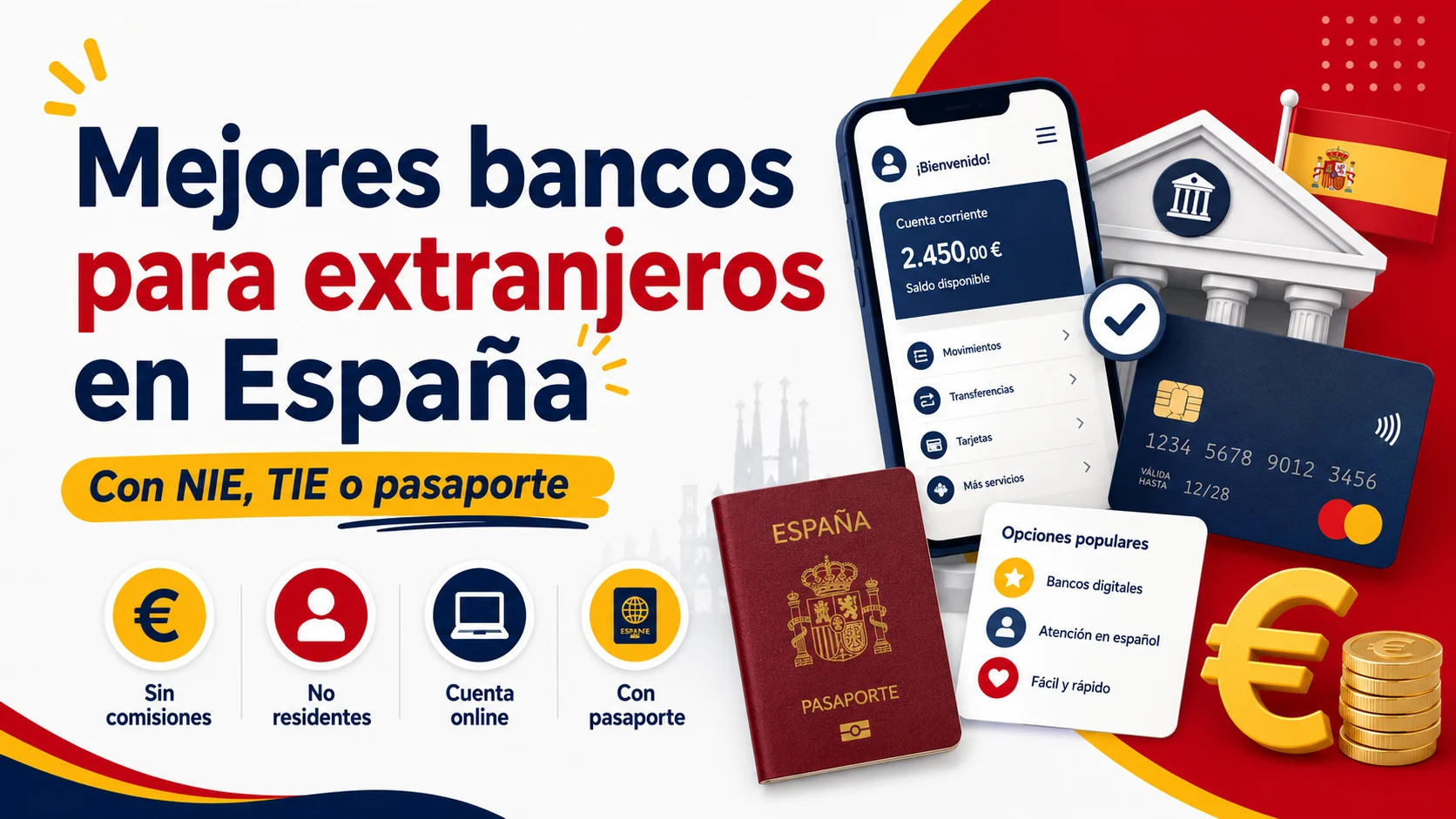 Mejores bancos para extranjeros en España