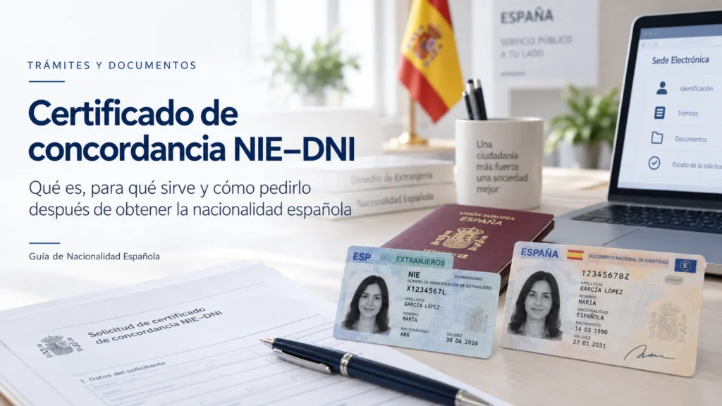 Certificado de concordancia NIE–DNI